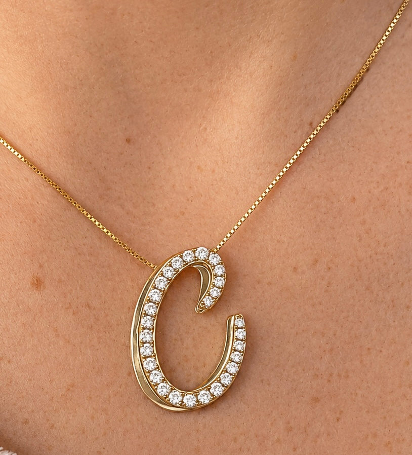 Signature Swirl Initial Necklace