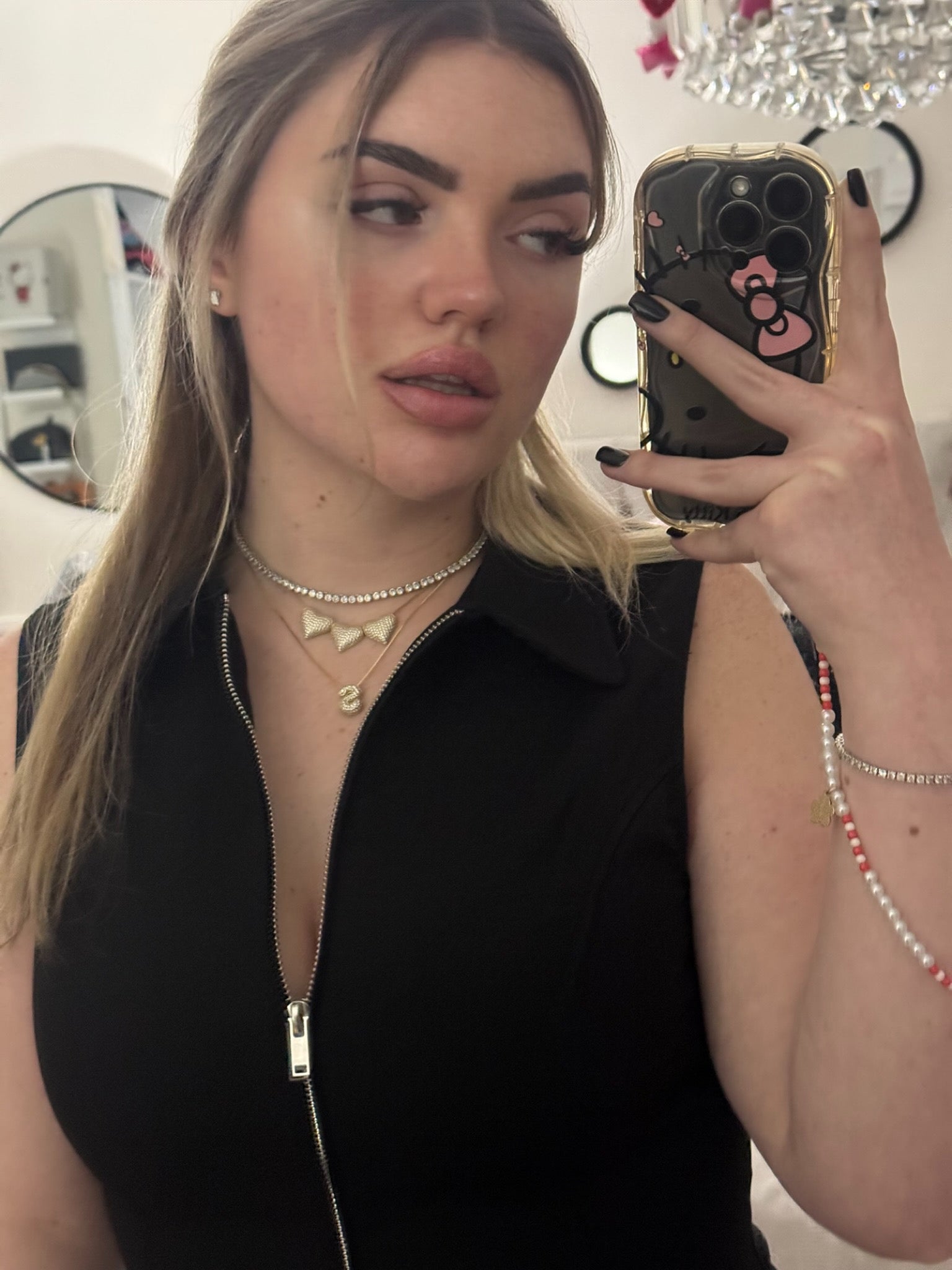 Triple The Love Necklace styled with everyday jewellery look