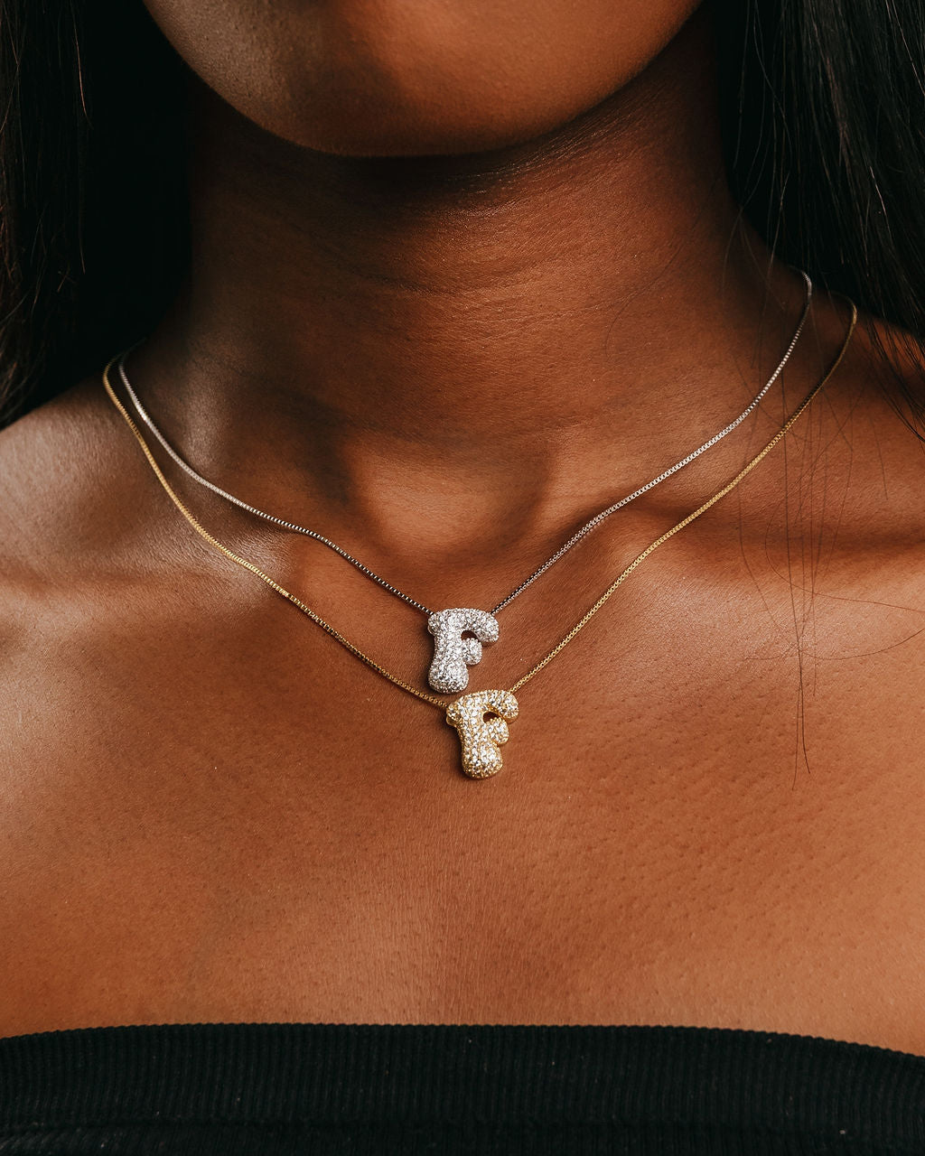 Iced Bubble Letter Necklace