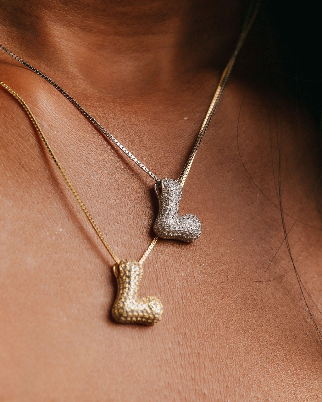 Iced Bubble Letter Necklace