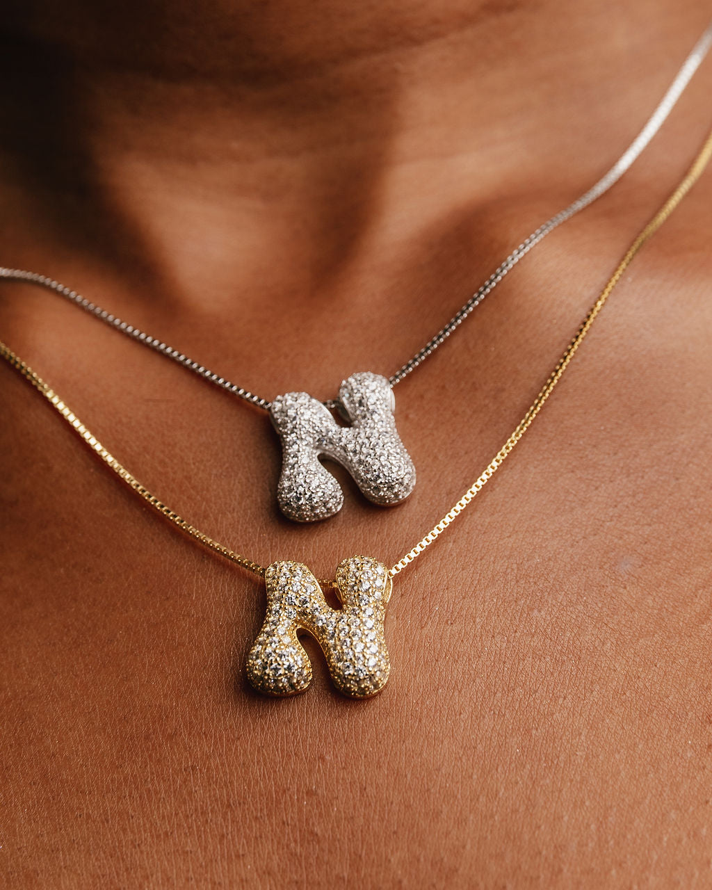 Iced Bubble Letter Necklace