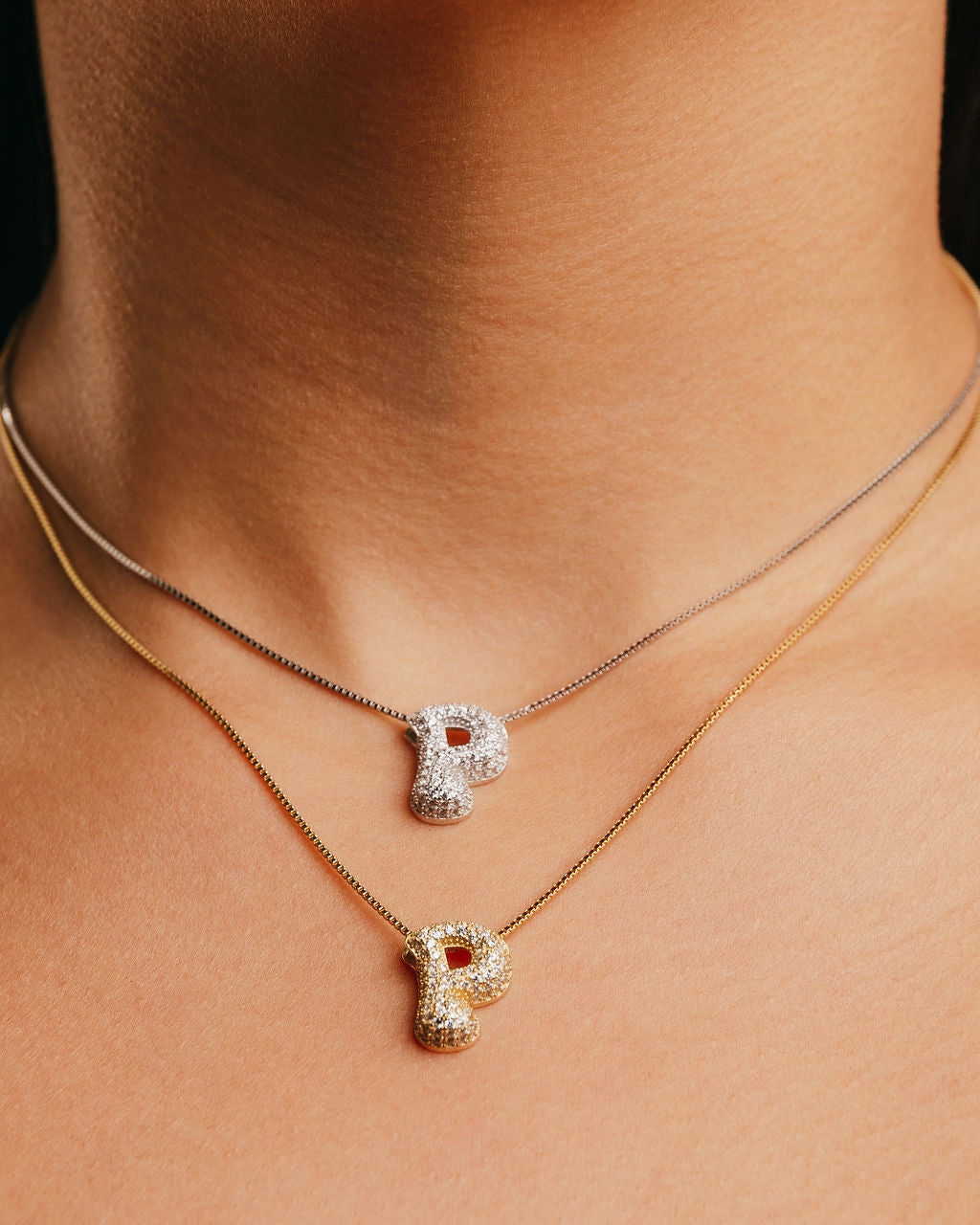 Iced Bubble Letter Necklace
