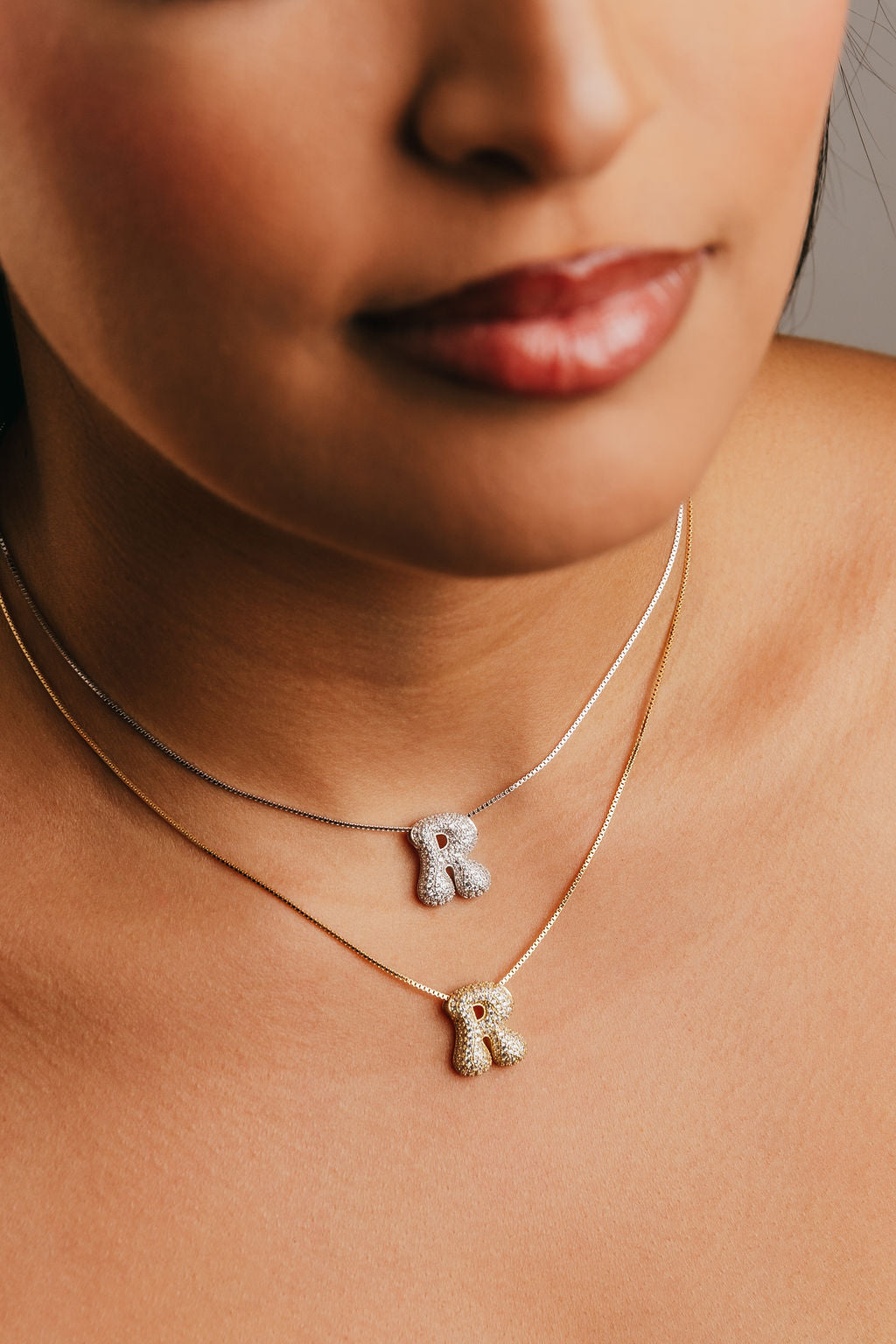 Iced Bubble Letter Necklace