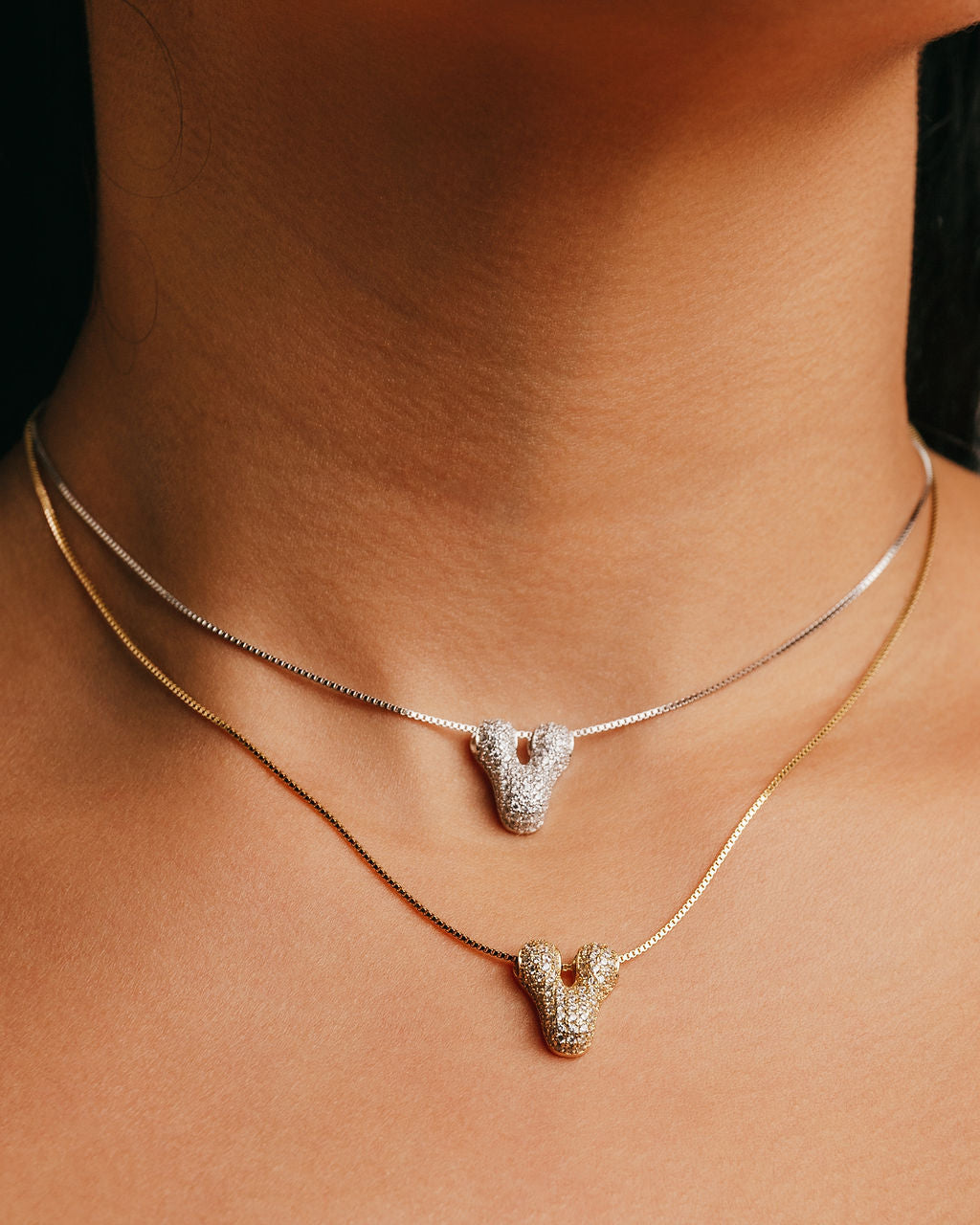 Iced Bubble Letter Necklace
