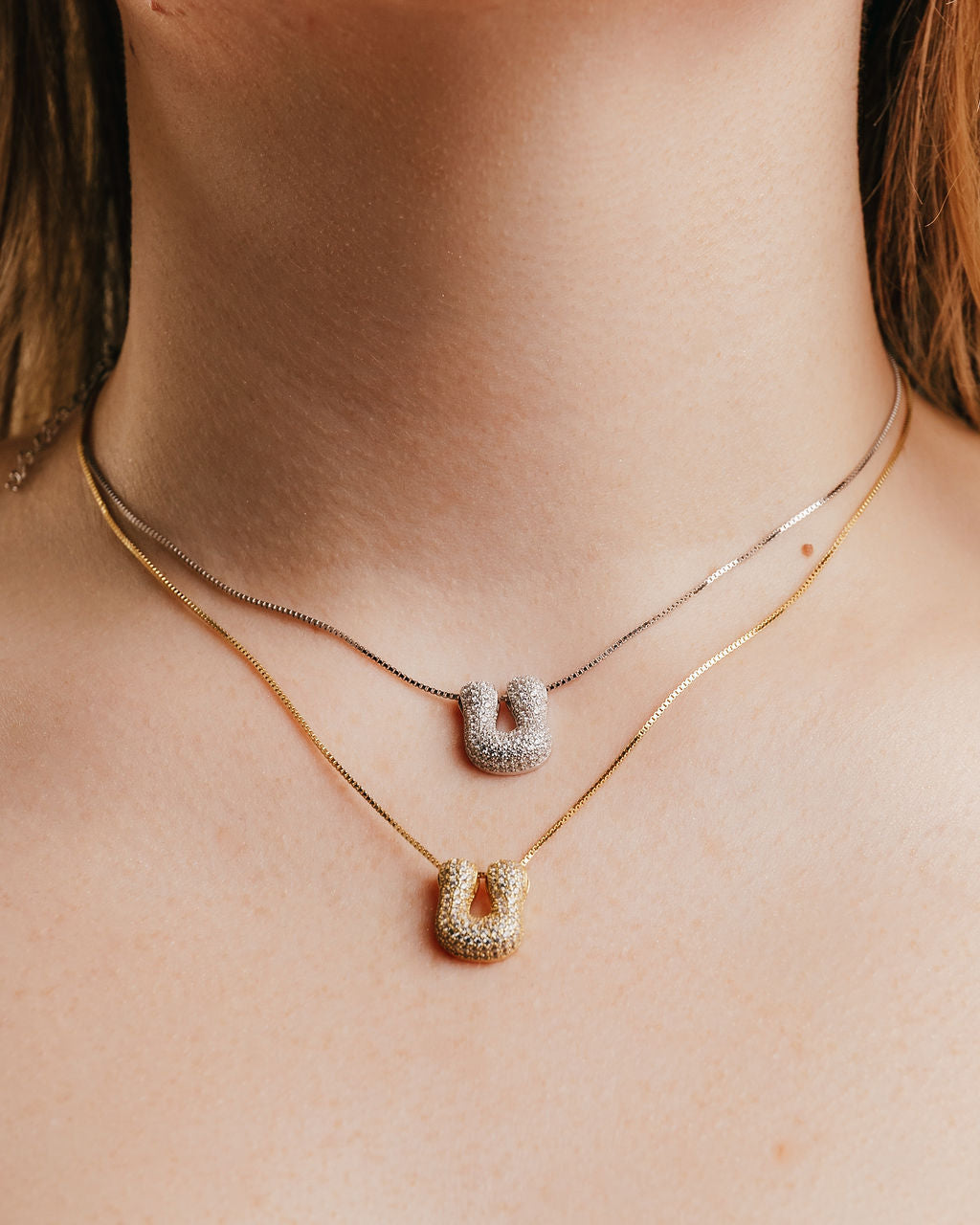 Iced Bubble Letter Necklace