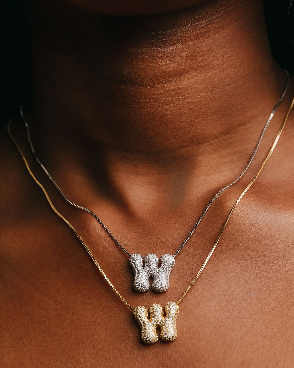 Iced Bubble Letter Necklace