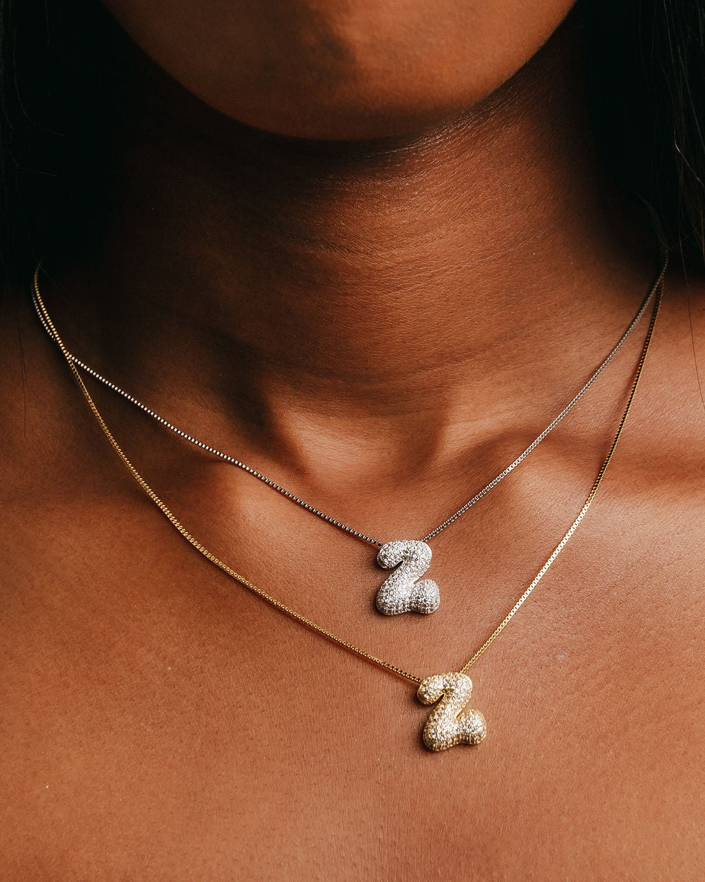 Iced Bubble Letter Necklace