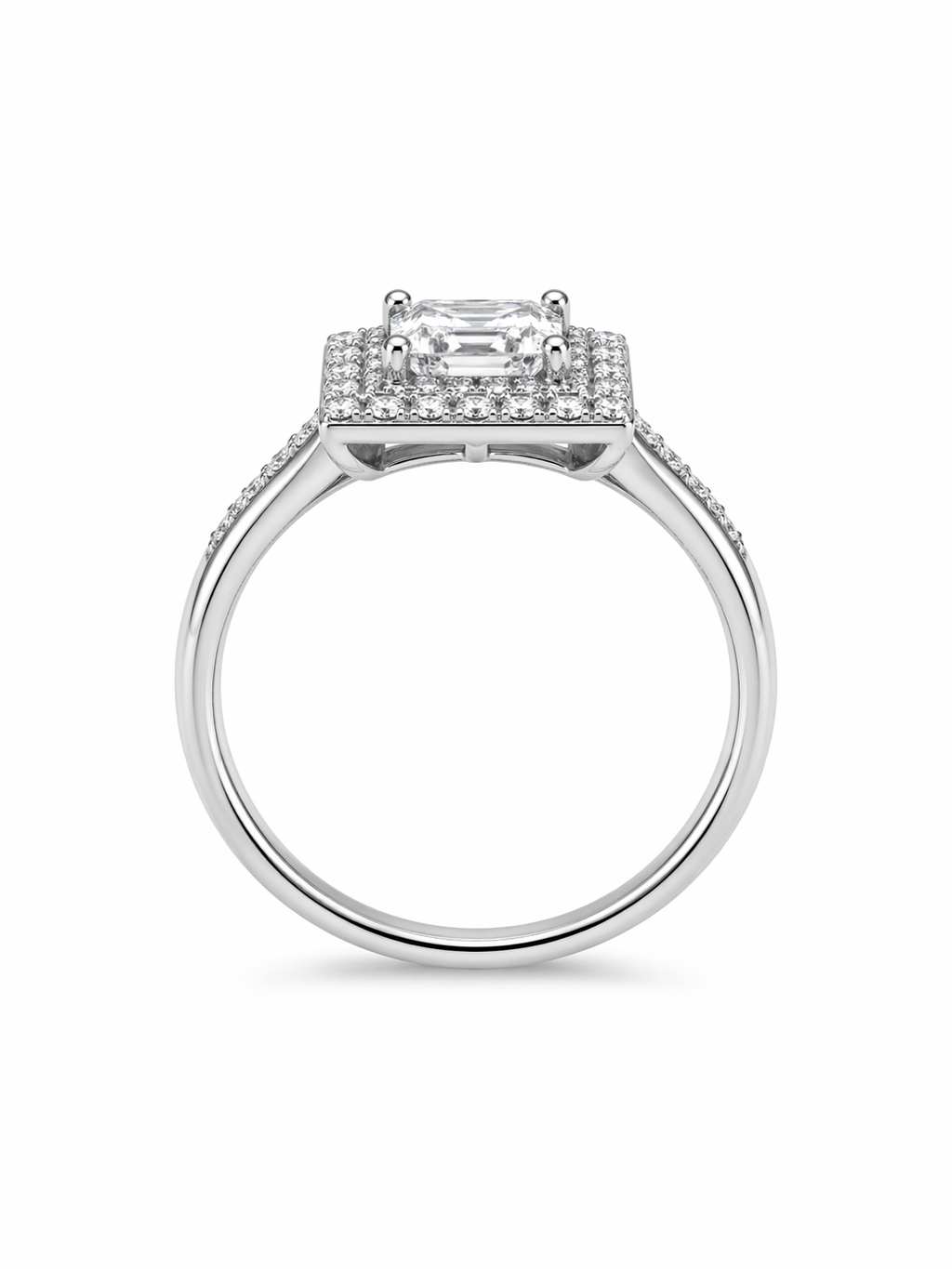 Square Cut Halo Ring