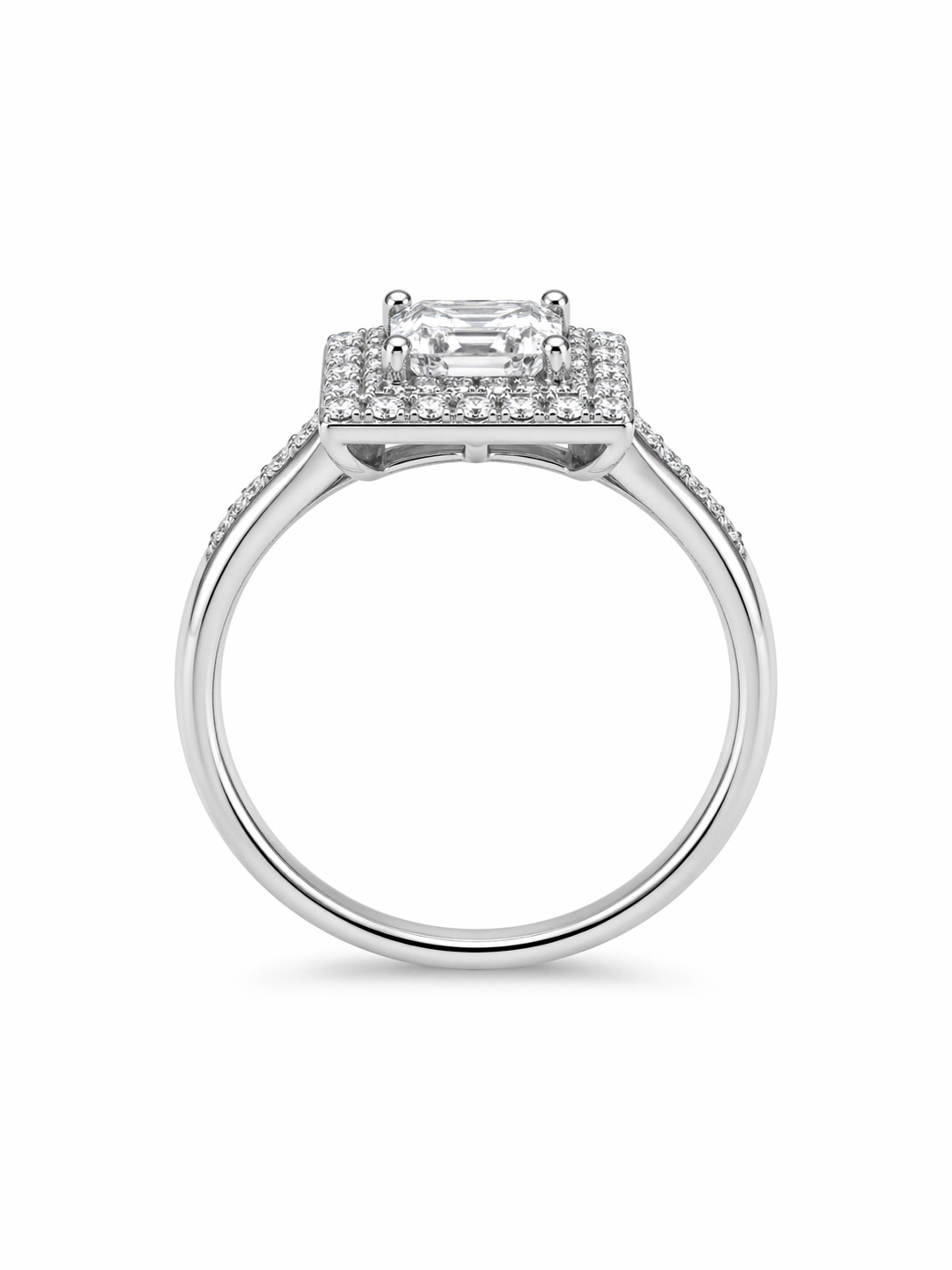 Square Cut Halo Ring