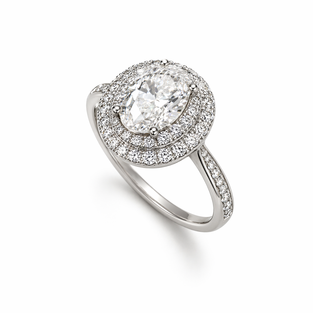 Oval Cut Halo Ring