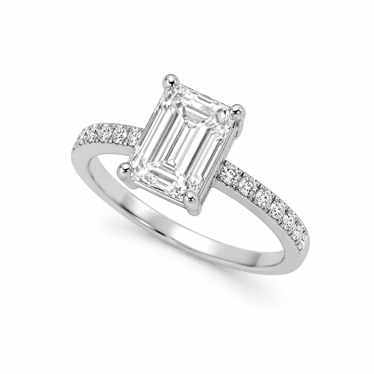 Baby Emerald Cut Solitaire Ring