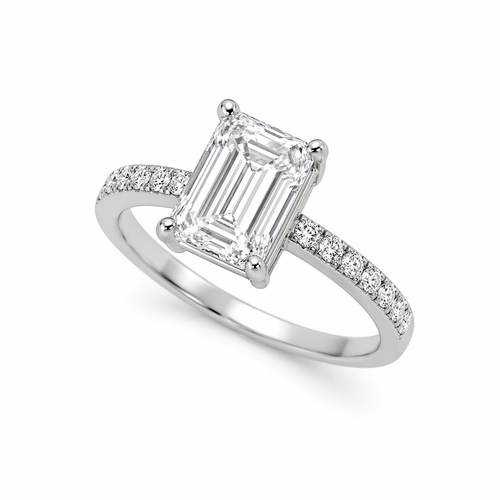 Baby Emerald Cut Solitaire Ring
